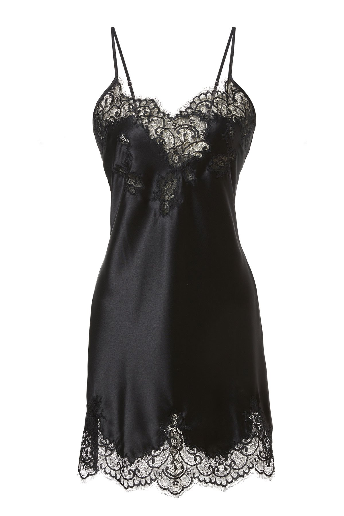 Black silk slip Silk lingerie & PJ Viola Sky